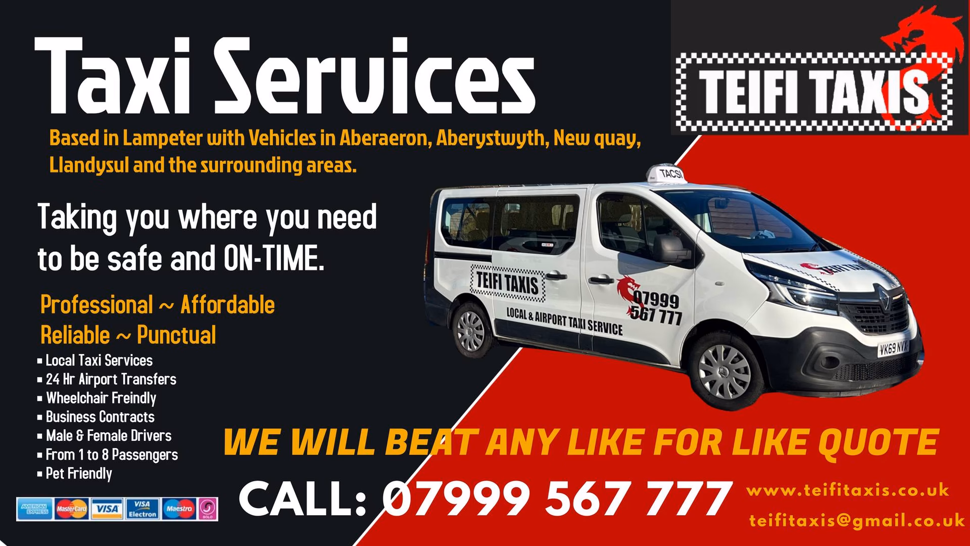 Who is 7's taxis Aberystwyth?