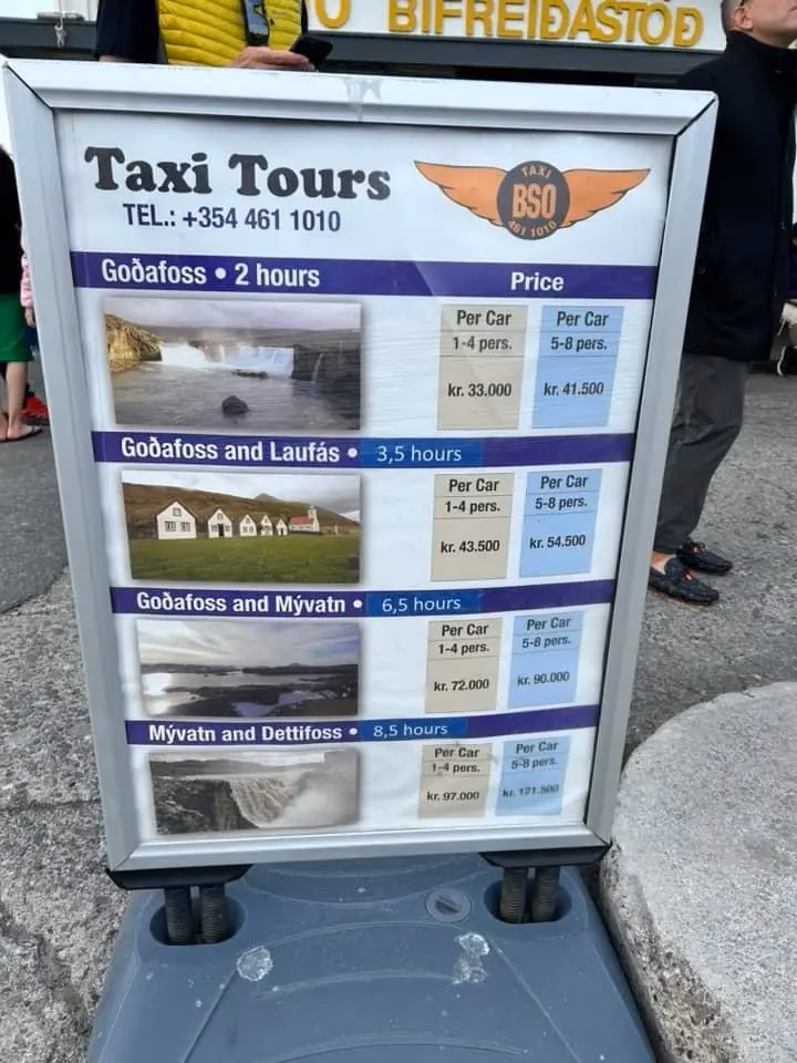 Where is the bus stop in Akureyri?