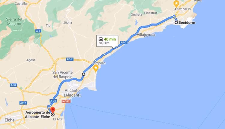 Can I book two vehicles at Alicante Airport to Benidorm?
