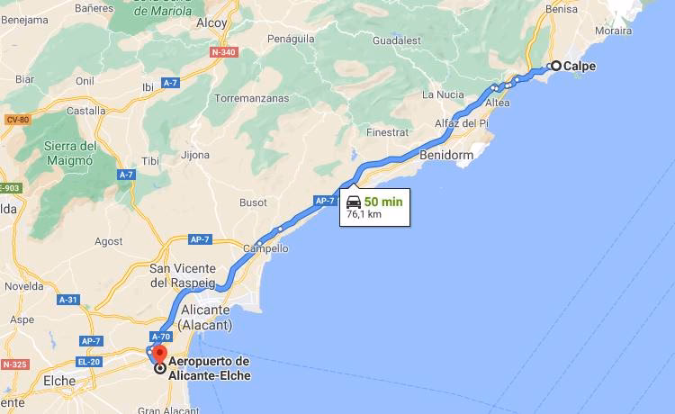 Does beniconnect offer a transfer service from Alicante Airport to Calpe?