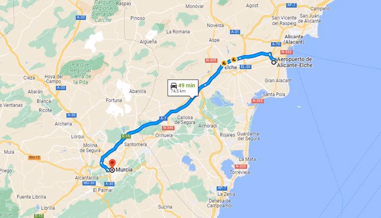 How to get from Alicante to Murcia?