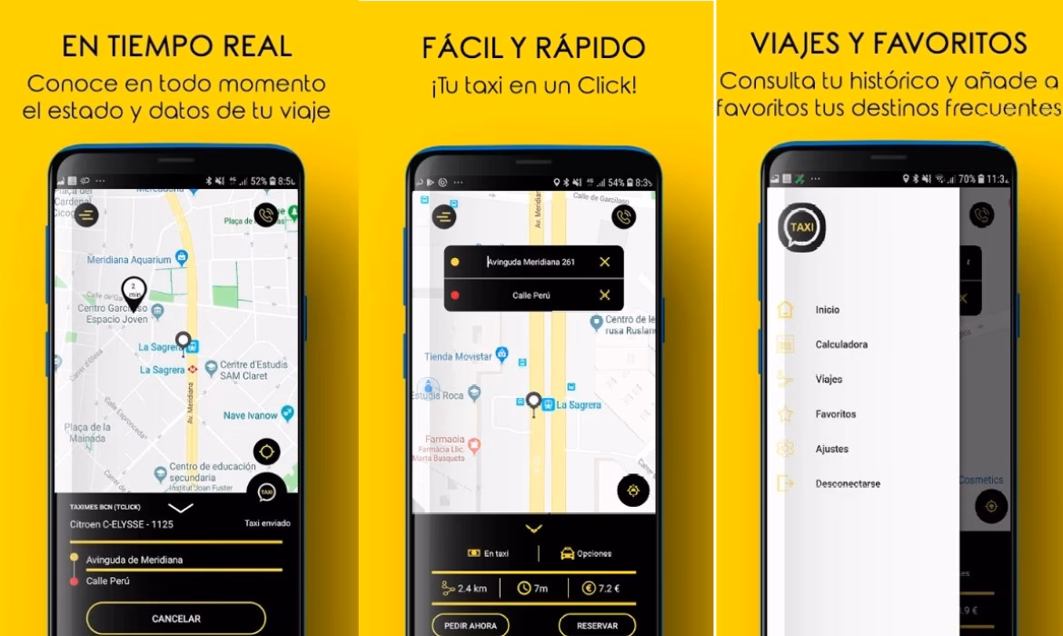 ¿Qué información recibe el usuario durante la petición de taxi?