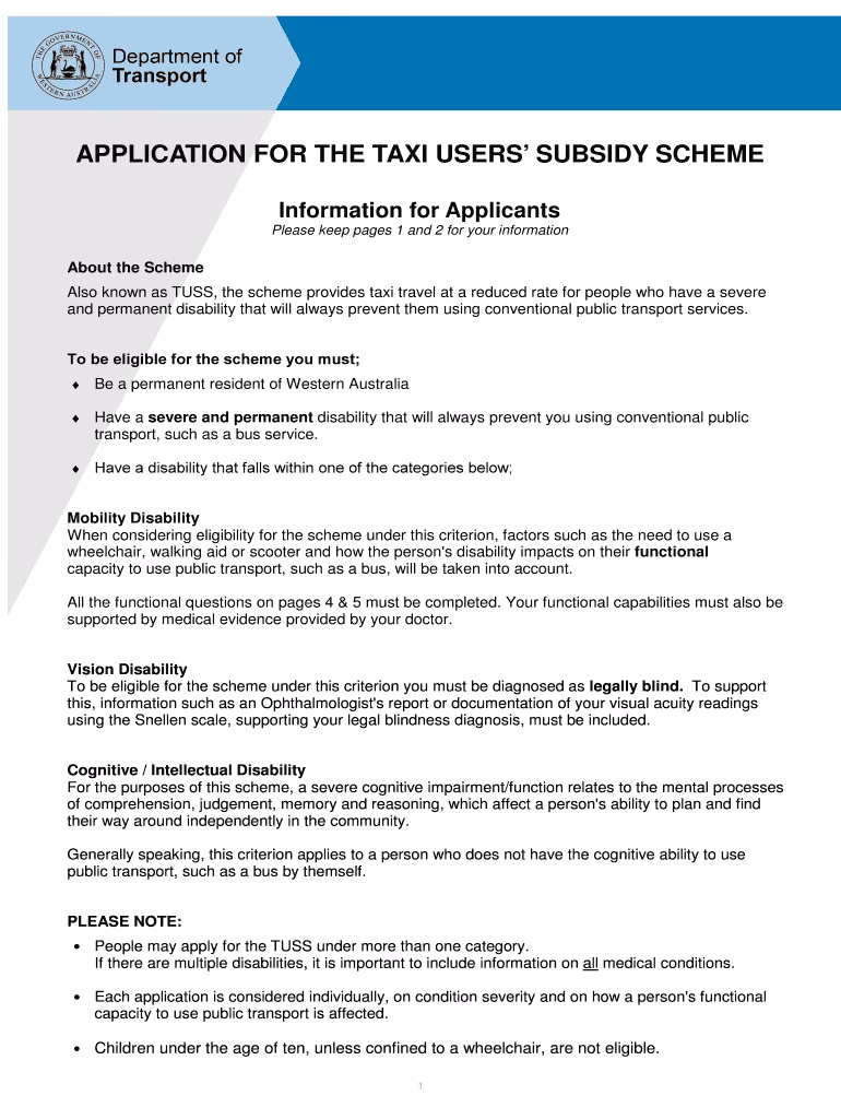 What is the taxi Subsidy Scheme (TSS)?