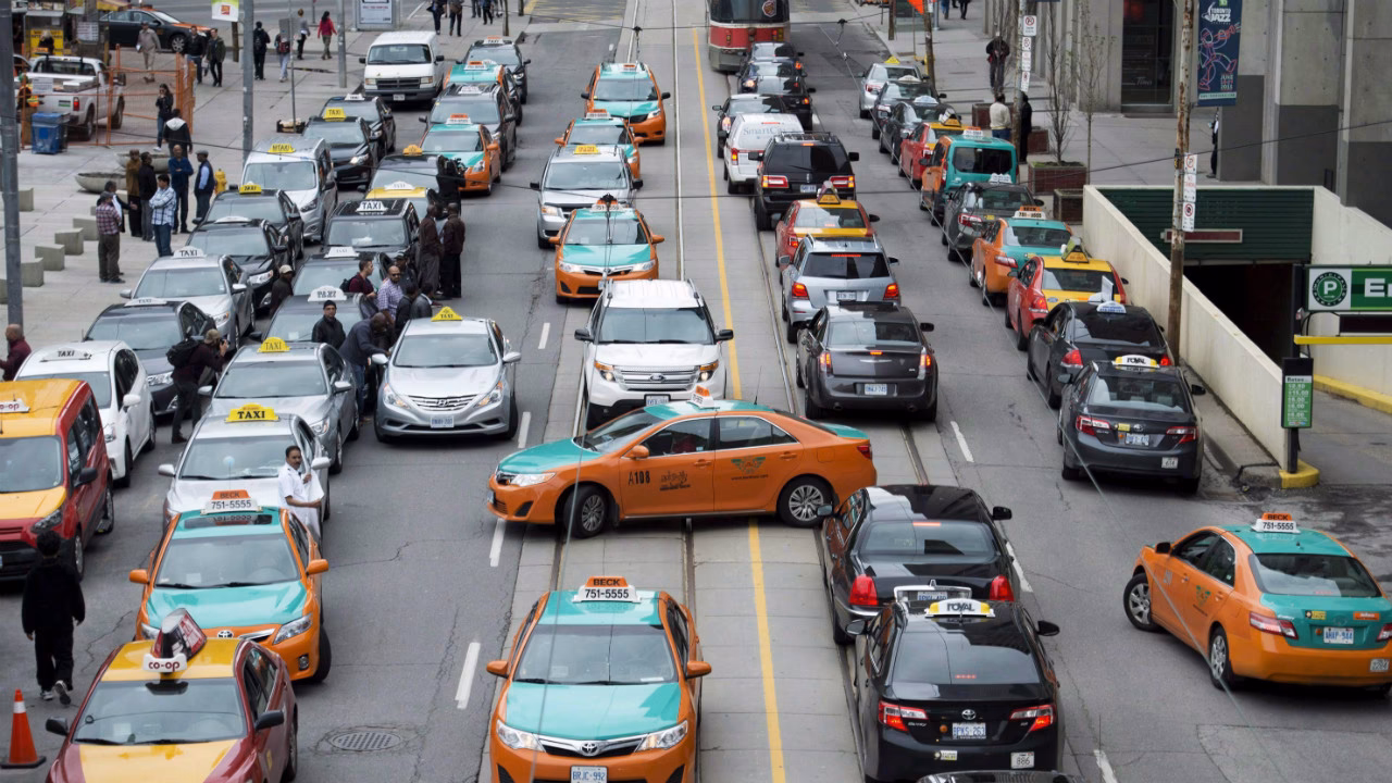 What happened to taxi drivers in Greece?