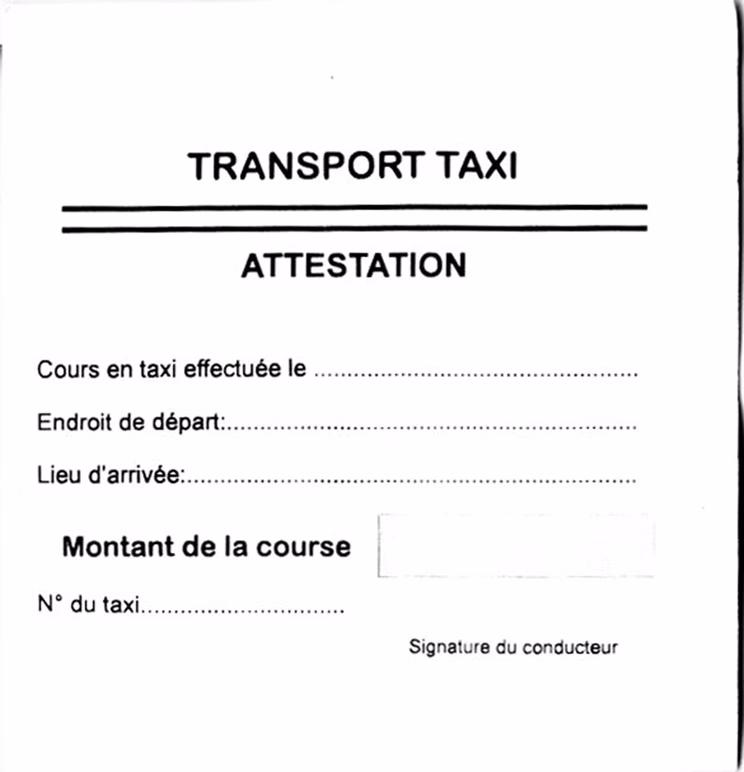 Quels sont les documents obligatoires à bord du véhicule taxi en service ?
