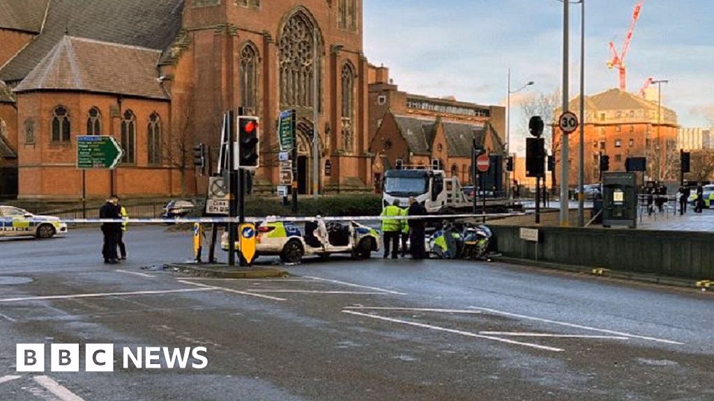 What happened to the motorcyclist in the taxi accident?