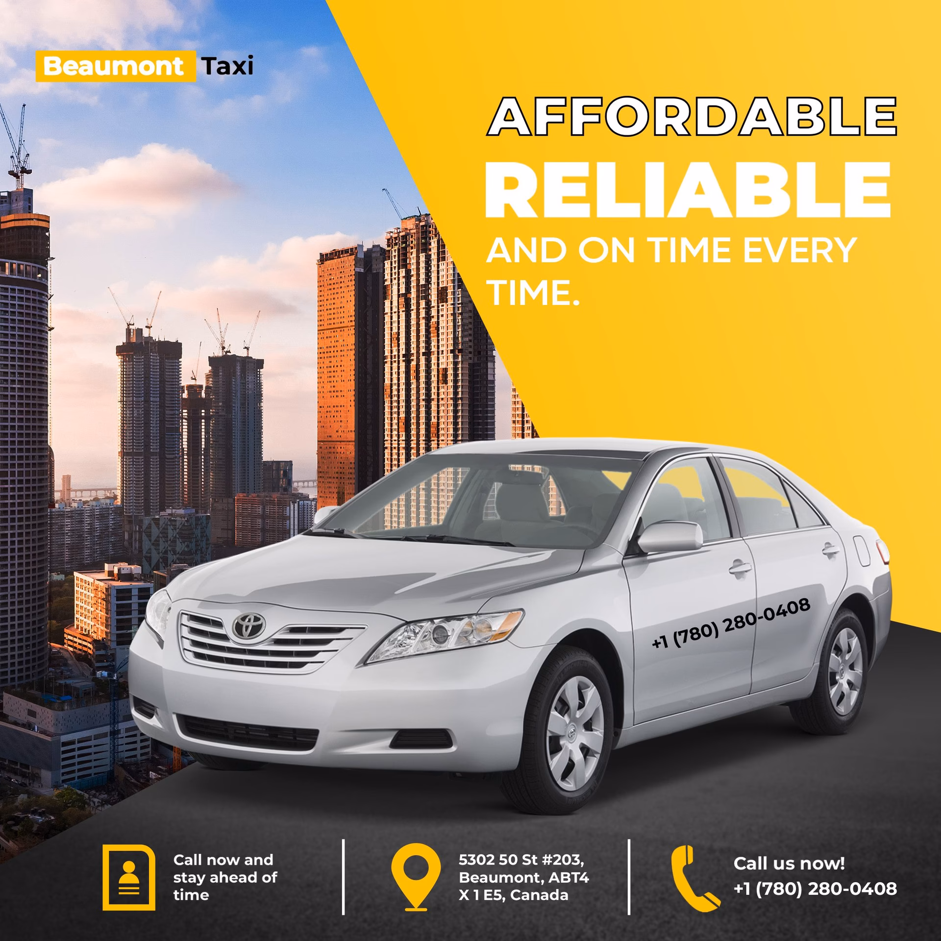 How much does a Beaumont & Nisku taxi cost?