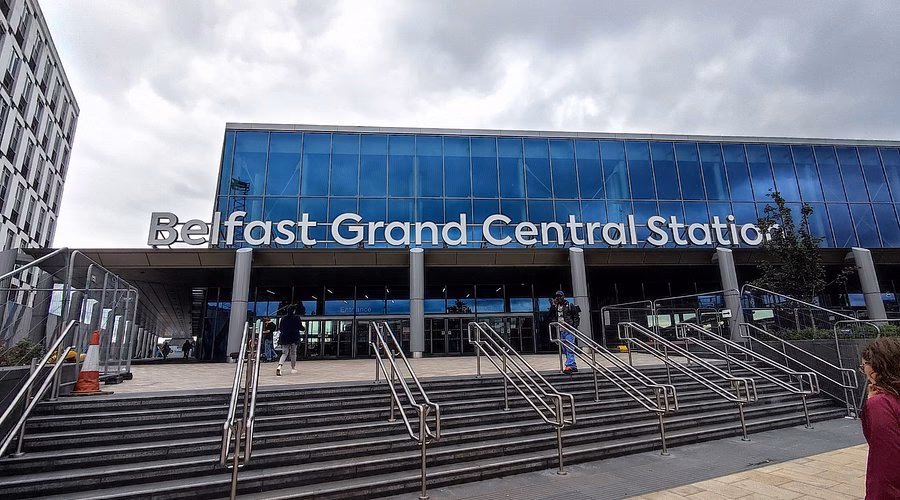 How will Belfast Grand Central Station improve pedestrian access?