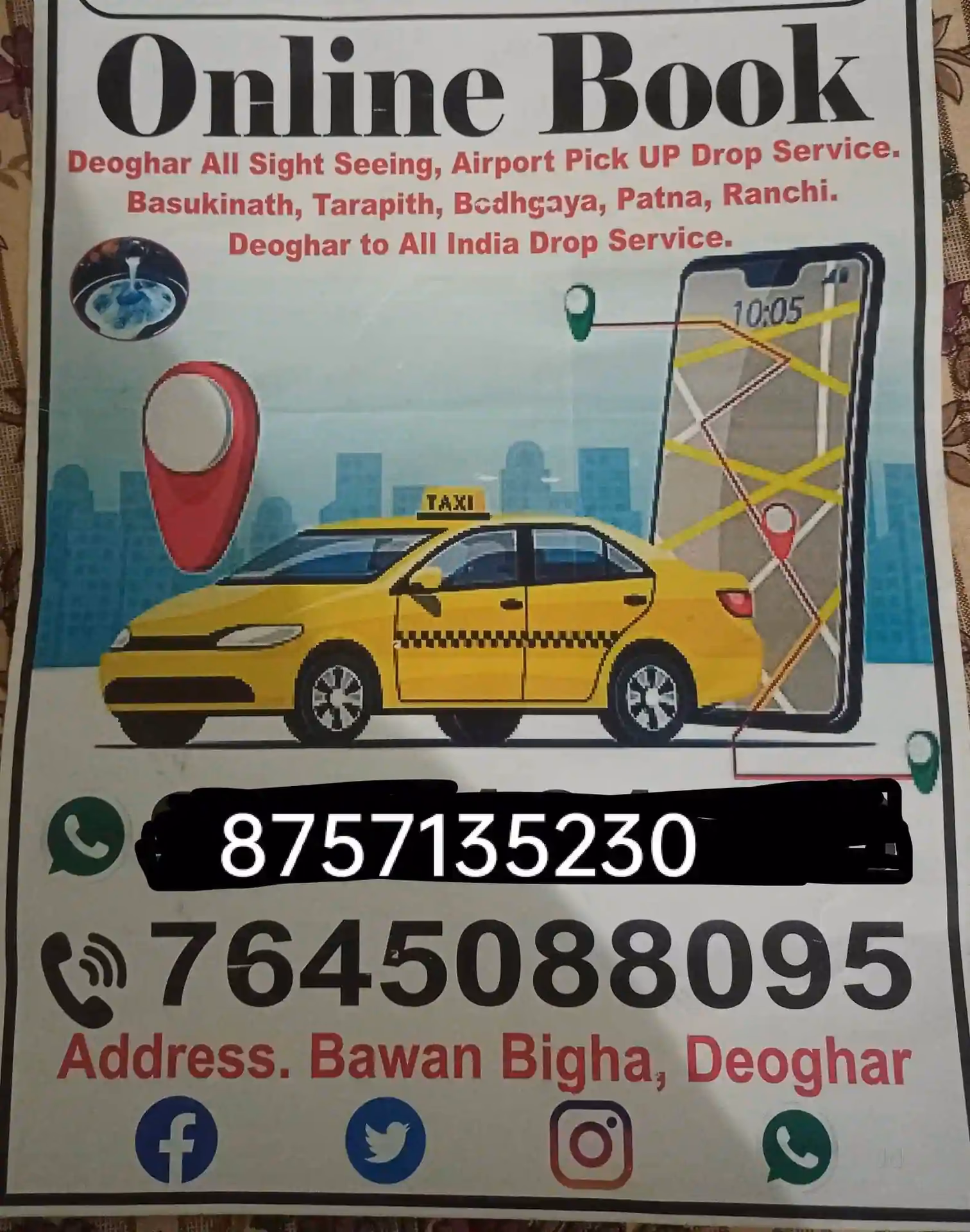How to book a cab from Durgapur to Deoghar?