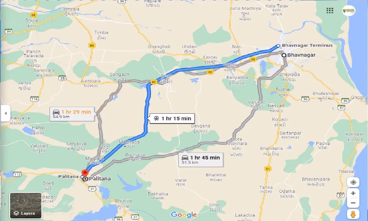 How to get to Palitana from Ahmedabad & Bhavnagar?