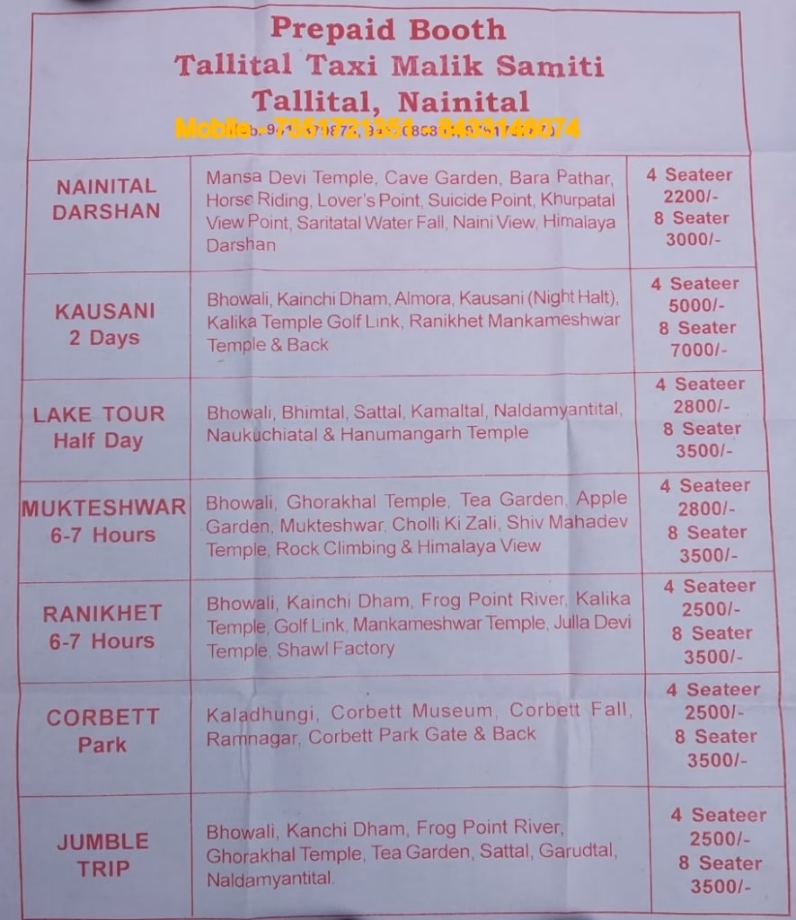 How to travel from Bhimtal to Nainital?