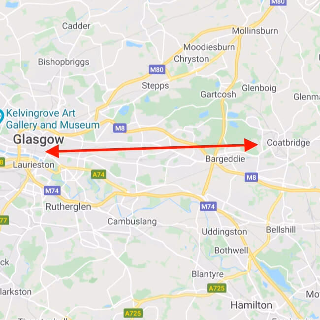 How do I get from Bishopbriggs to Glasgow?