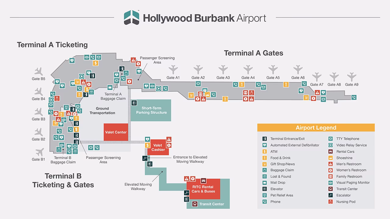 Where can I get a bus from Bob Hope Airport?