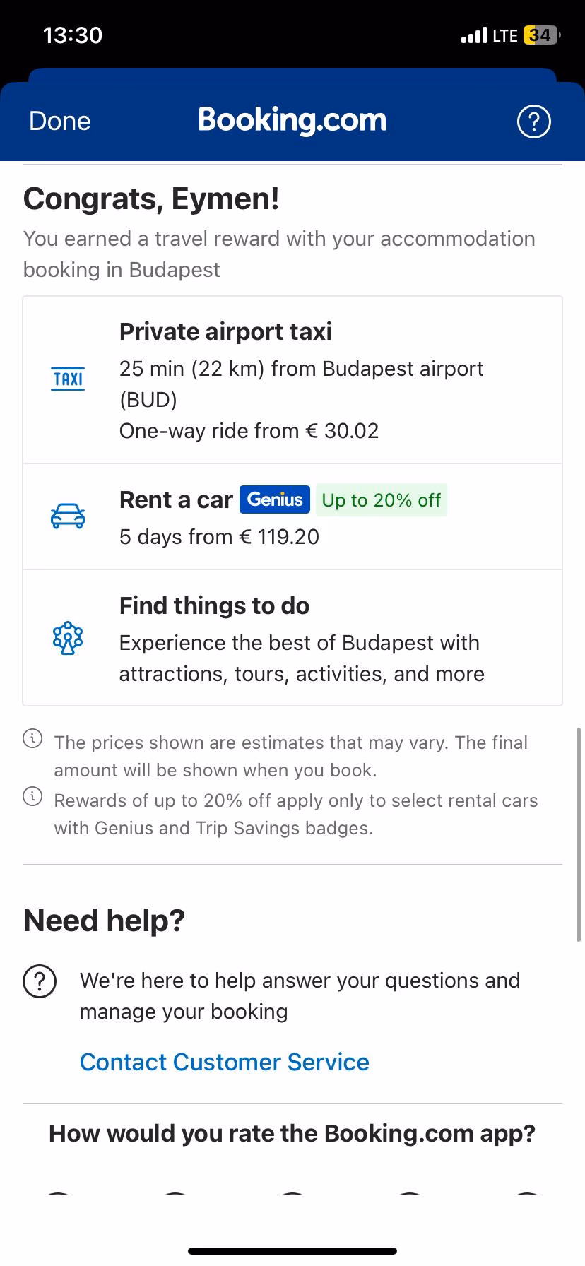 What happened to the taxi at the airport?