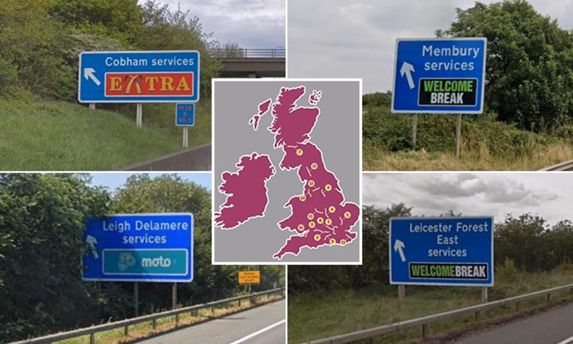 What are the motorway service area requirements for England?