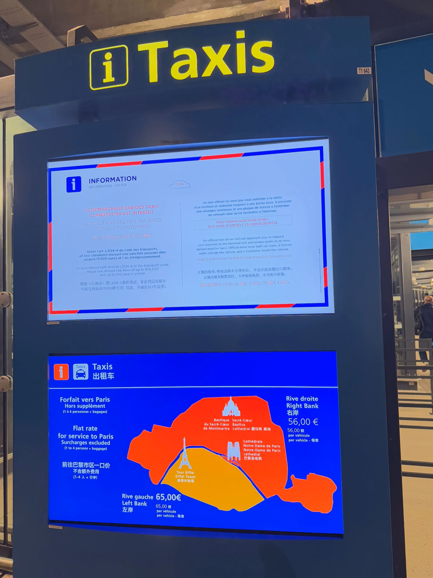 How long is the taxi ride from CDG to Paris?