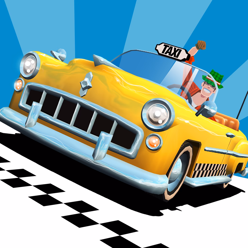 How do you control a taxi in Crazy Taxi City Rush?