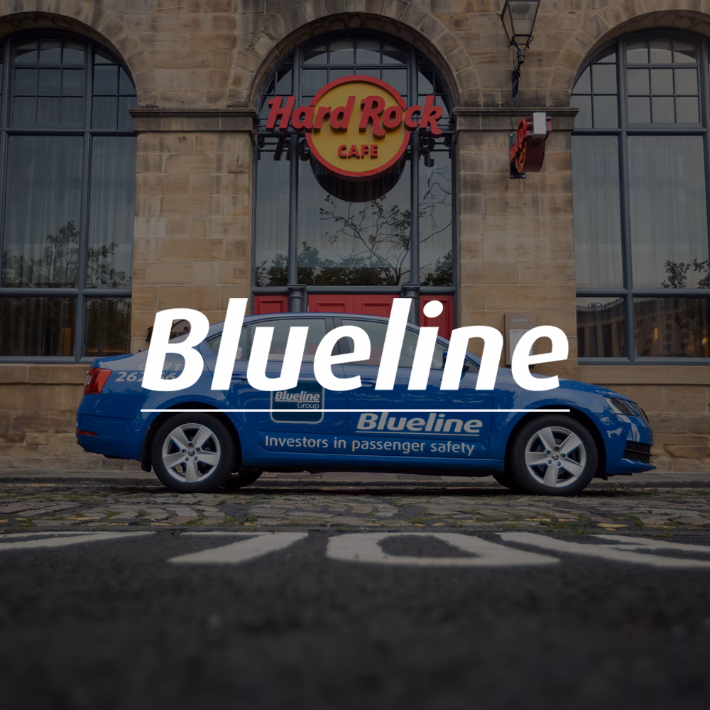 Where can I find the blueline taxi app?
