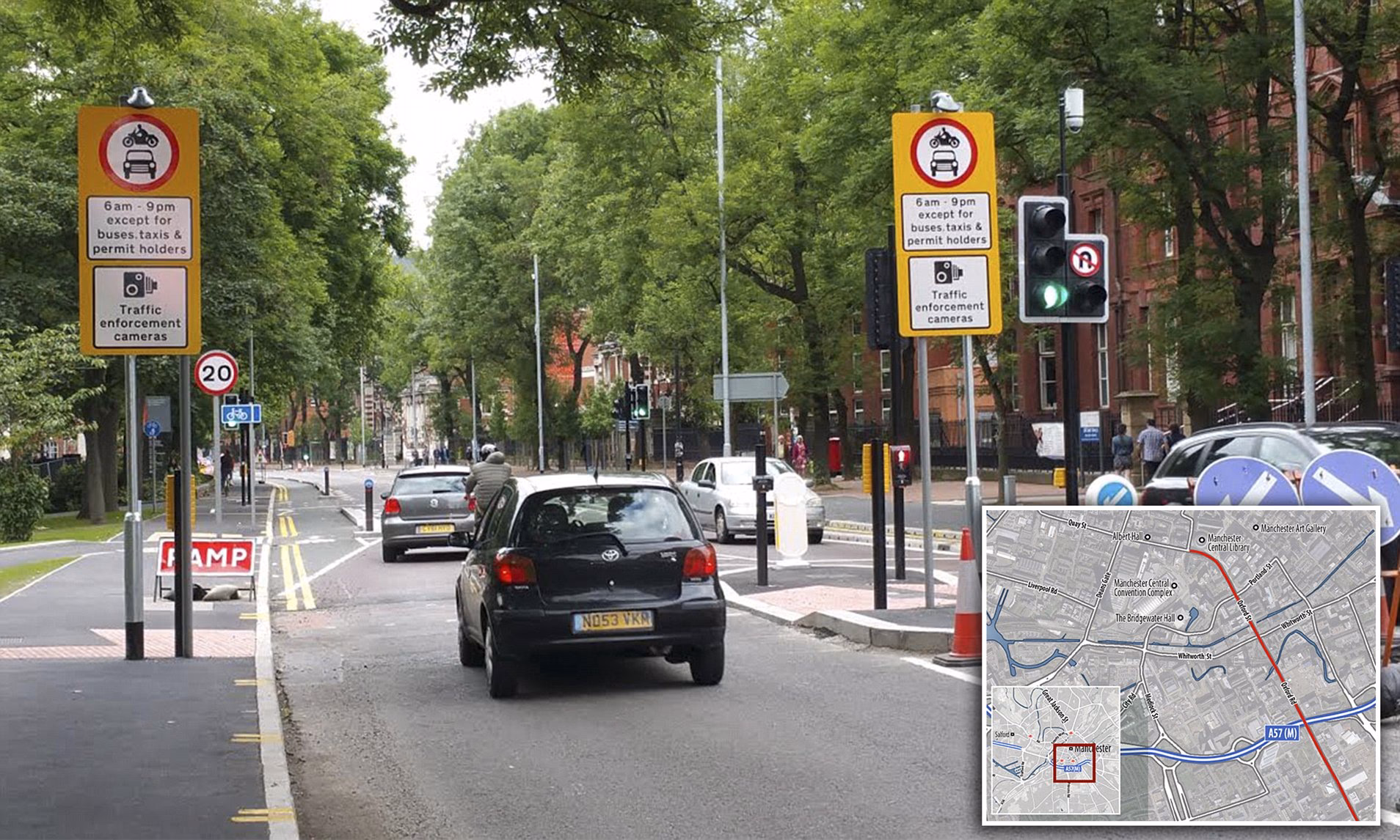 Does Portland Street have a bus gate?