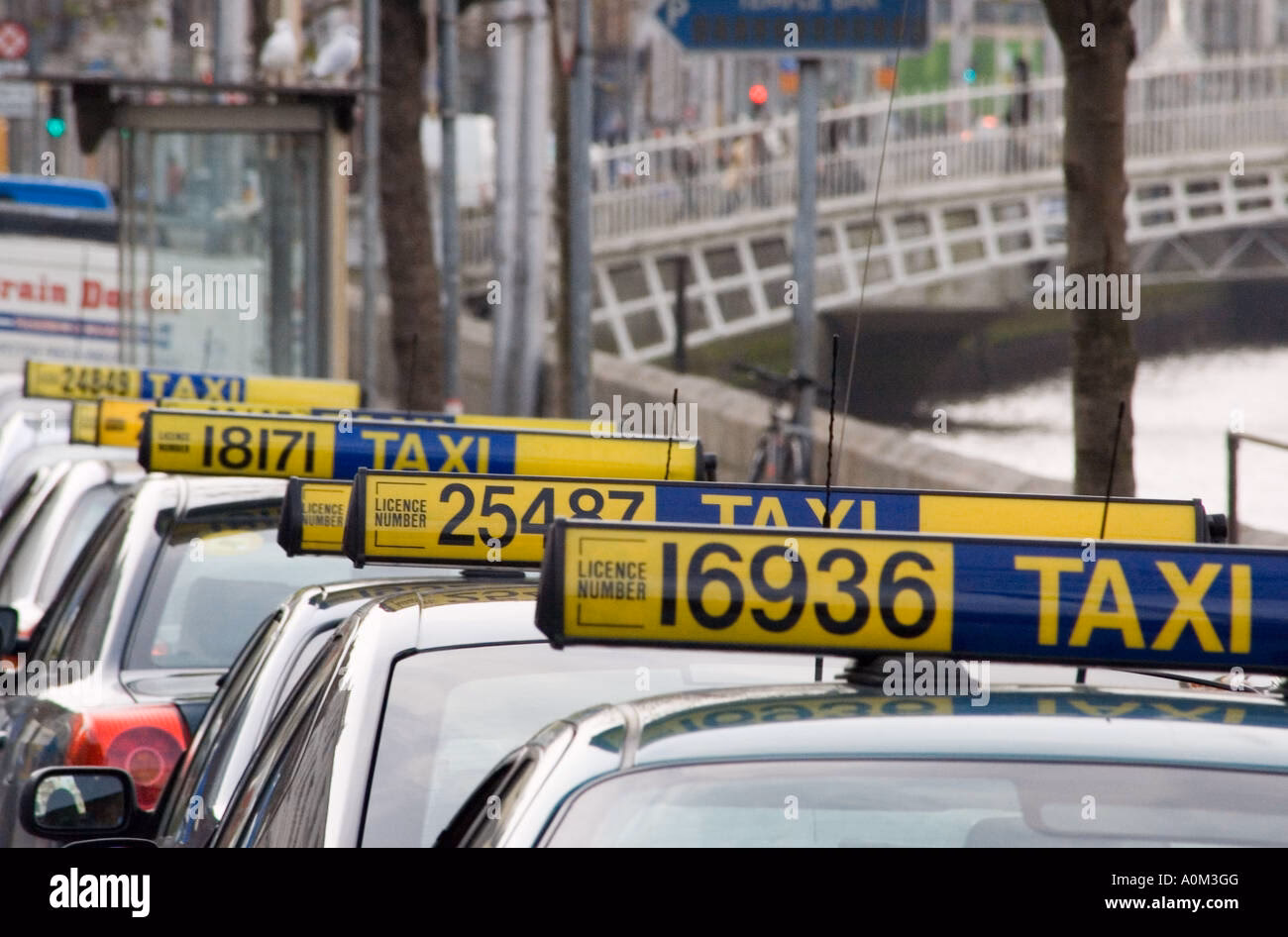 Where are taxi stands located in Dublin?