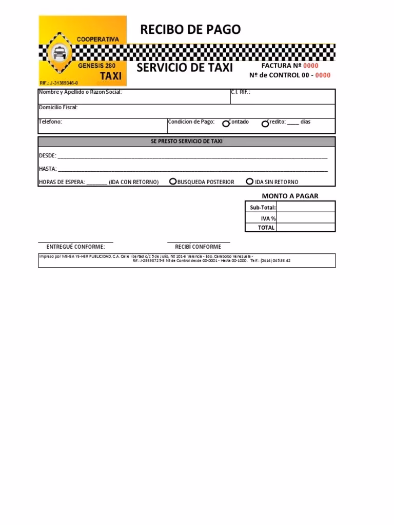 ¿Qué es un boleto de taxi imprimible?