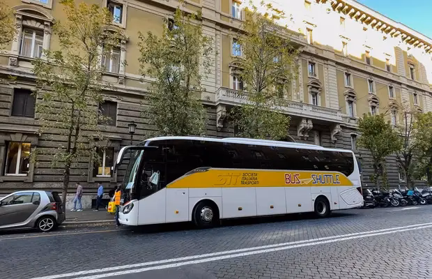 How much does a bus ride from Fiumicino Airport to Rome cost?