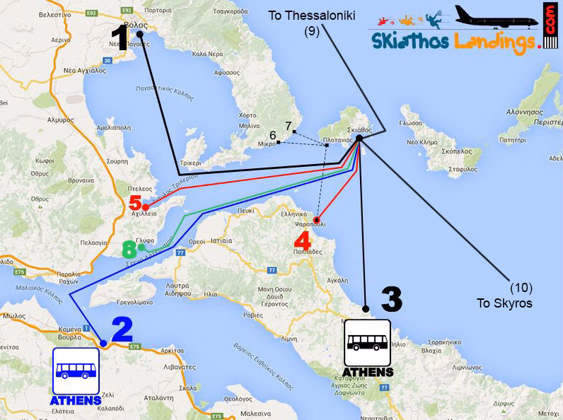 What time does Skiathos & Athens fly in?
