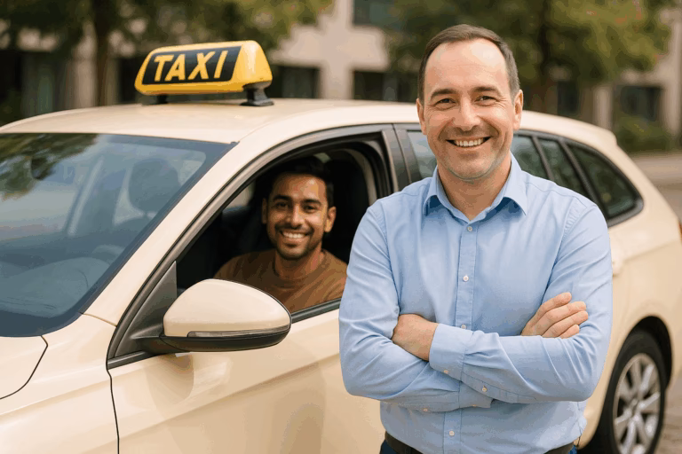 How do I book a taxi ride in Frankfurt Germany?