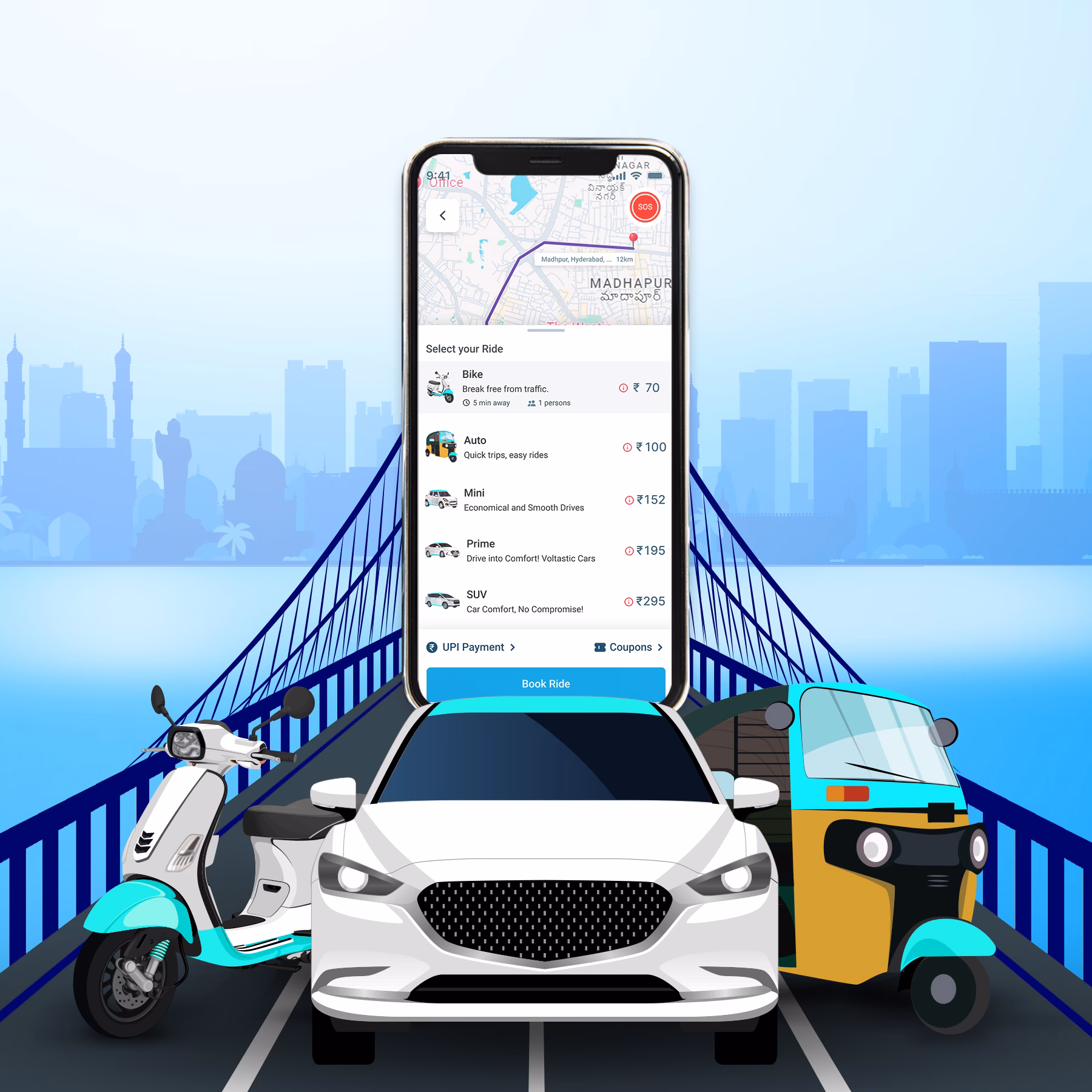 Which is the best bikepooling app in Hyderabad?