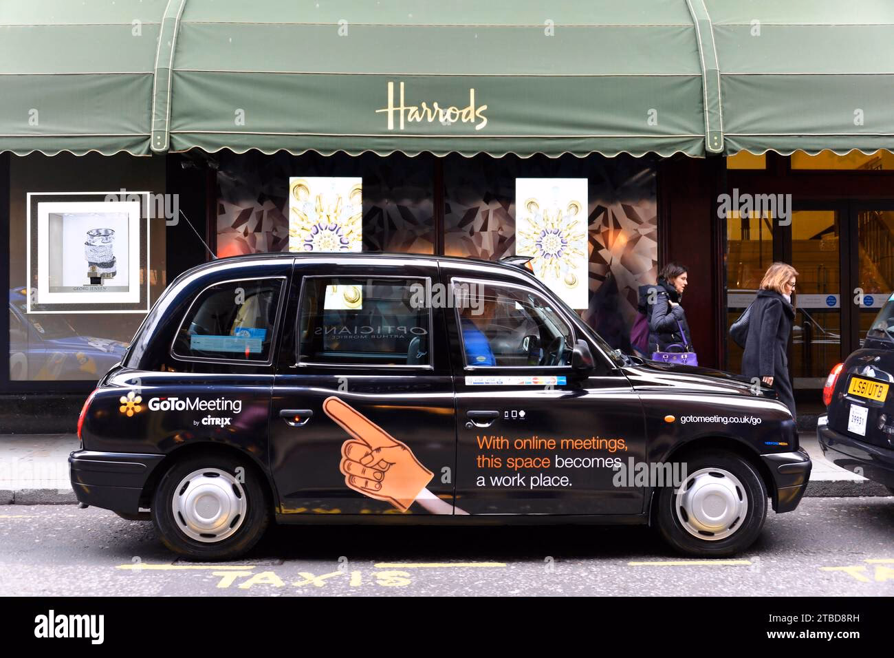 Where do bus services go from London to Harrods?