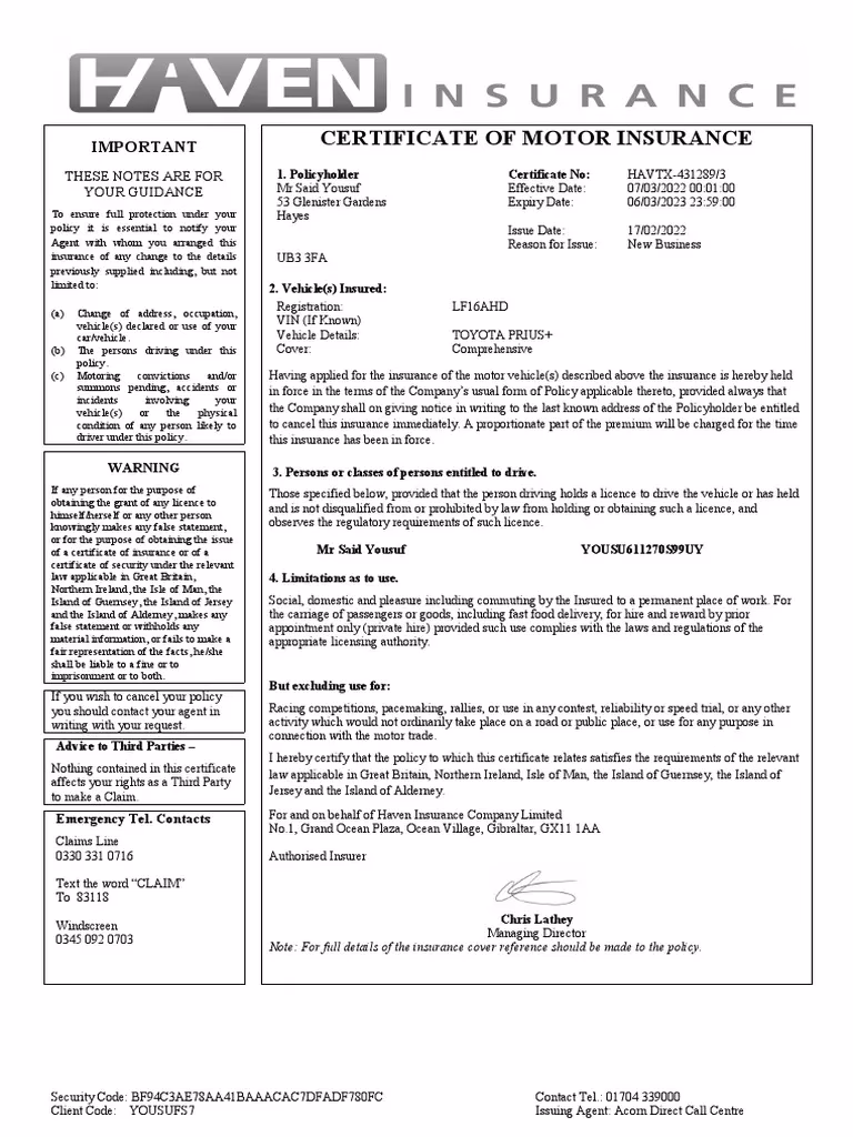 Who are Haven claims?