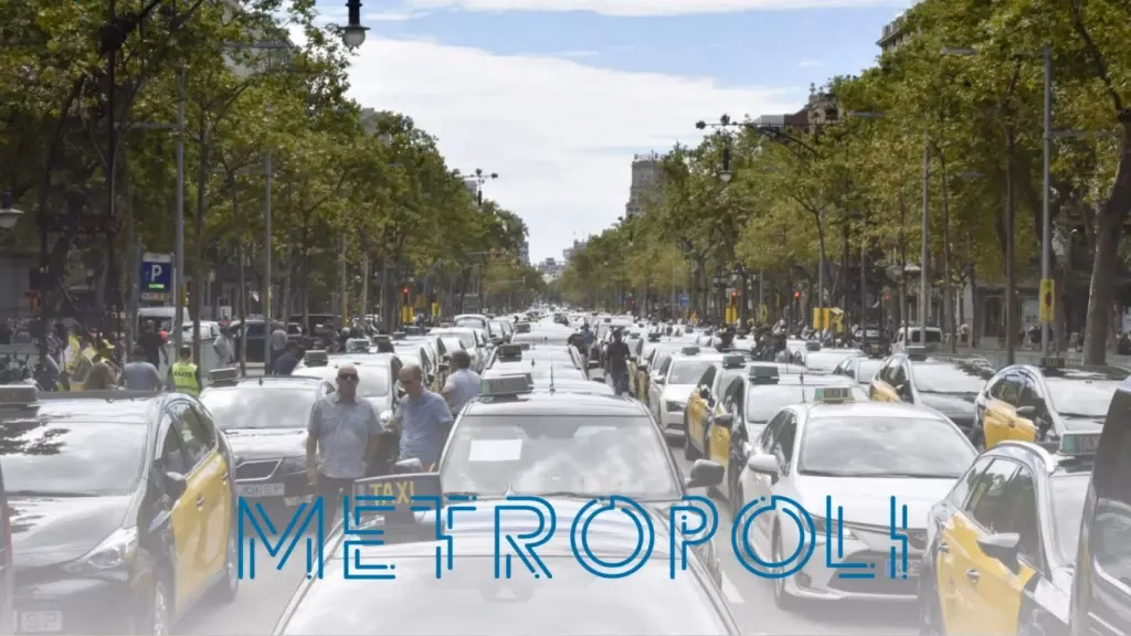 ¿Cuántos taxis han participado en la marcha lenta de Barcelona?