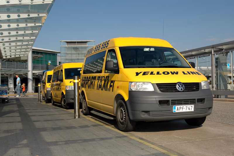 Where are the taxi ranks at Helsinki Airport?