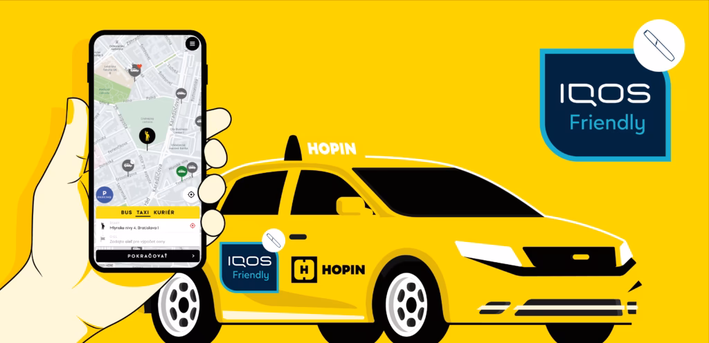 How do I order a taxi in the HOPIN app?