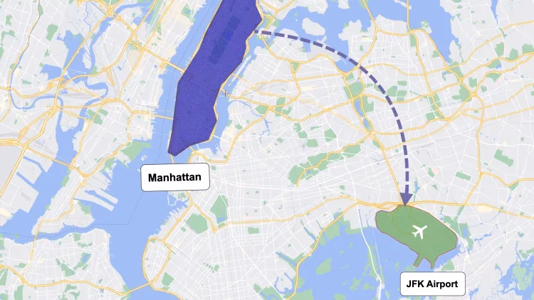 Is there a train from Manhattan to JFK Airport?