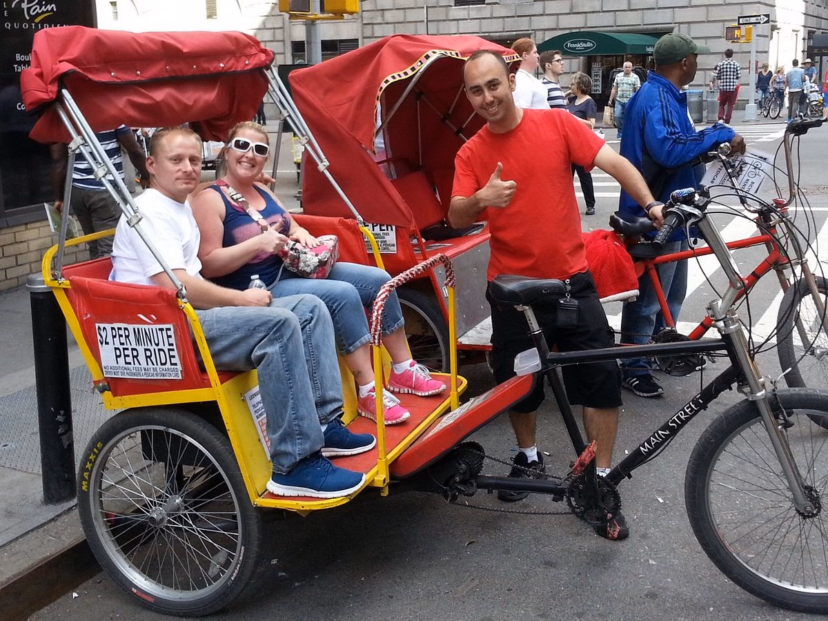 How much does a pedicab cost per minute in NYC?