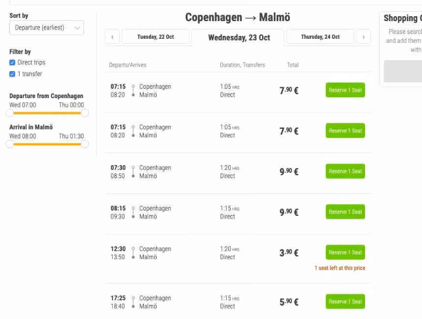 How much is a taxi from Copenhagen to Malmo Sweden?