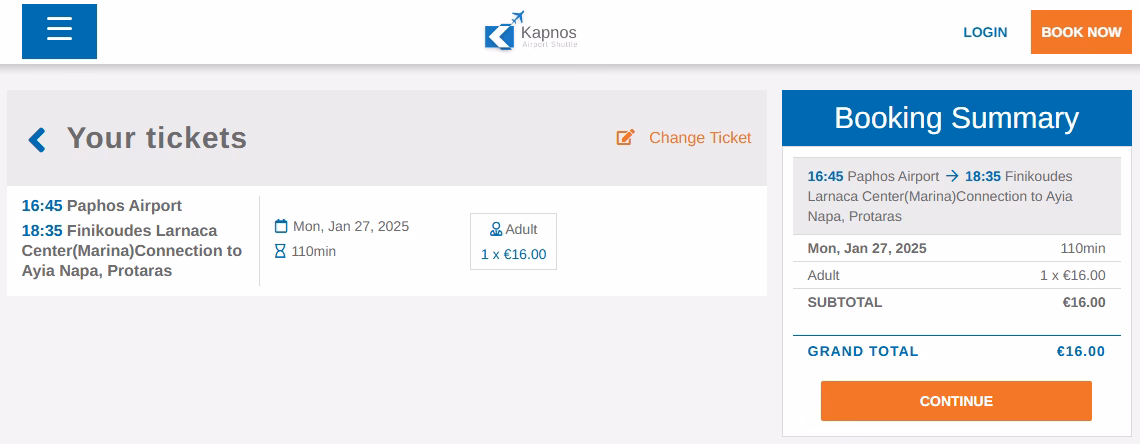 How to get from Paphos Airport (PFO) to Protaras?