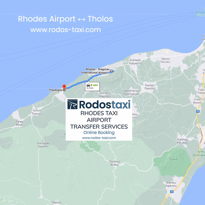 How to get from Rhodes Airport to theologs?