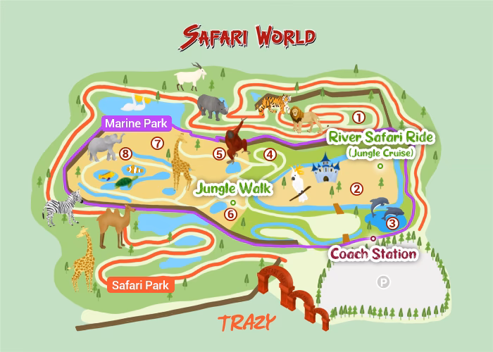 How to get from safari world to Bangkok?