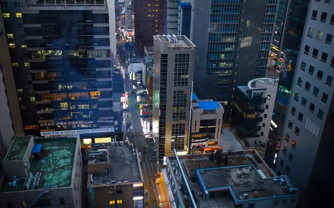 How far is Incheon Airport (ICN) from Gangnam (Station)?