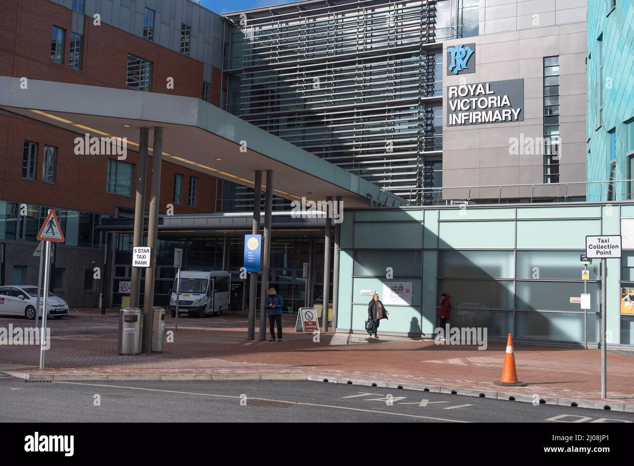 Can a taxi pick up a patient at a hospital?