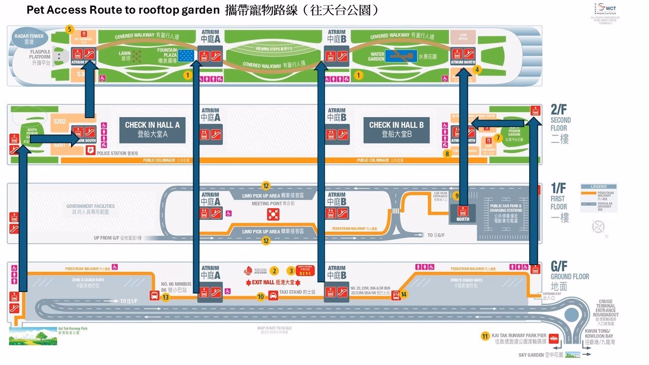 How do private taxis work at Kai Tai cruise terminal?