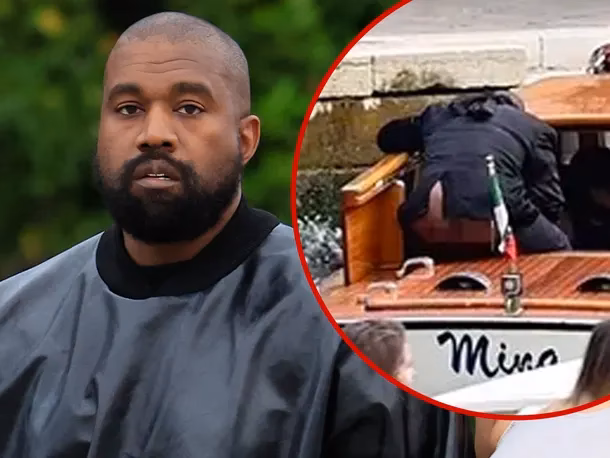 Did Kanye West get banned from a water taxi in Venice?