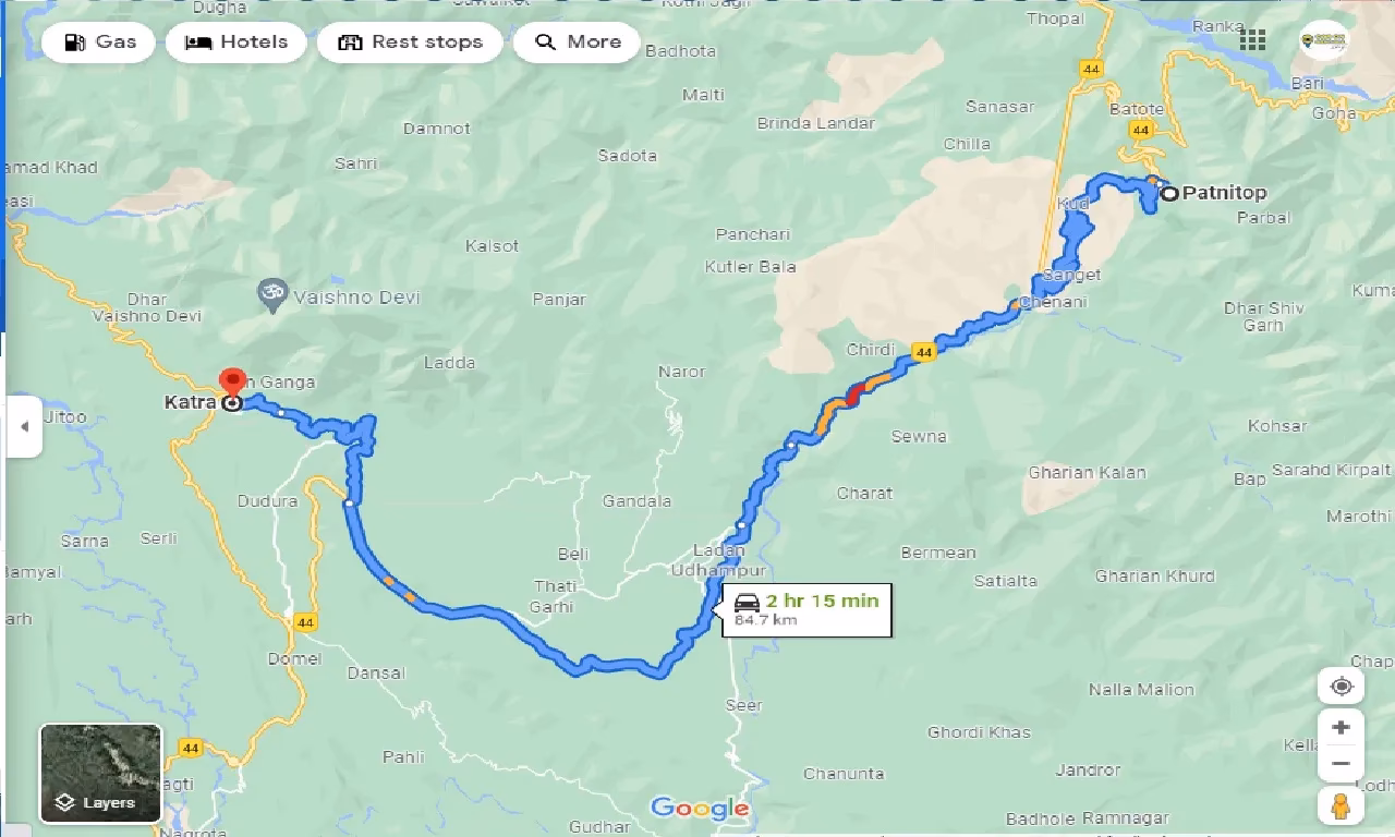 How cab service from Katra to Patnitop?
