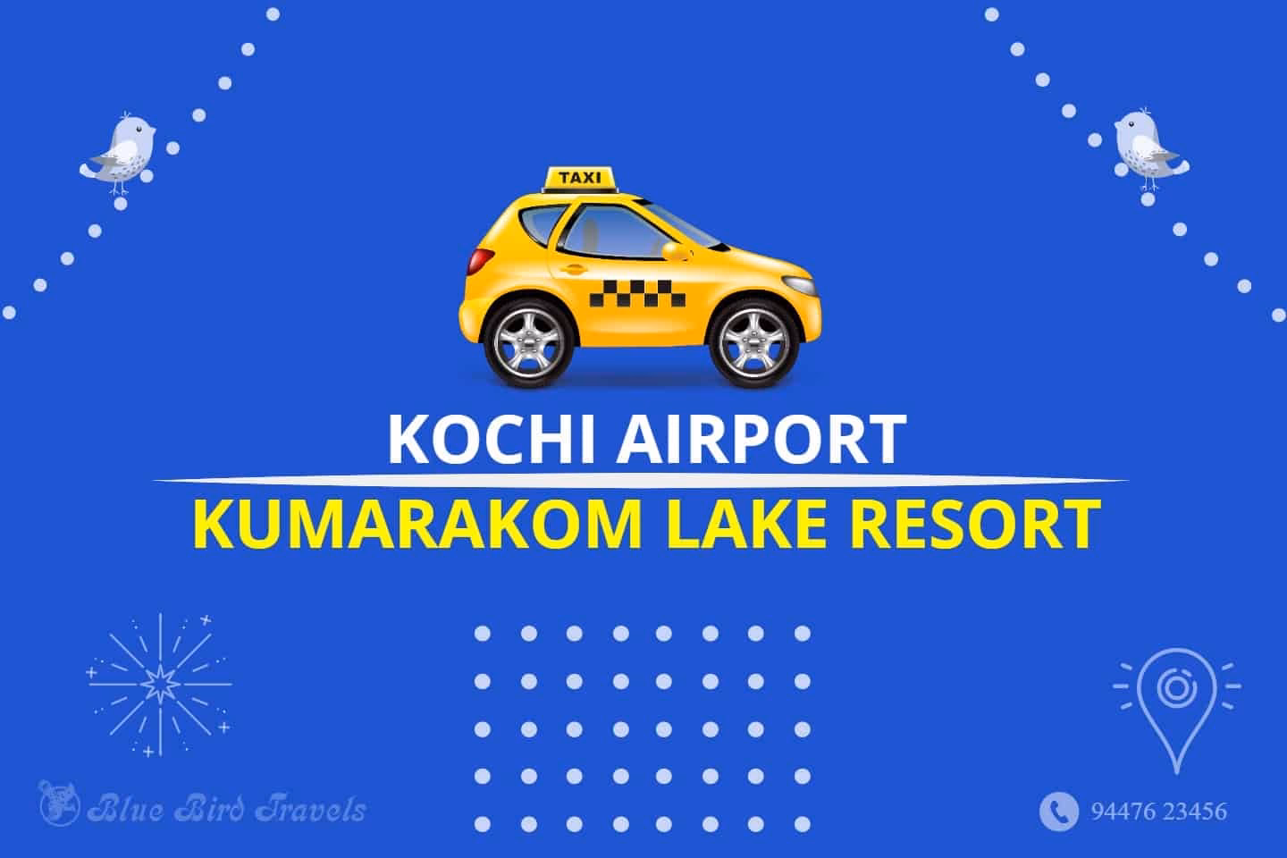How far is Kumarakom Lake Resort from Cochin International Airport?