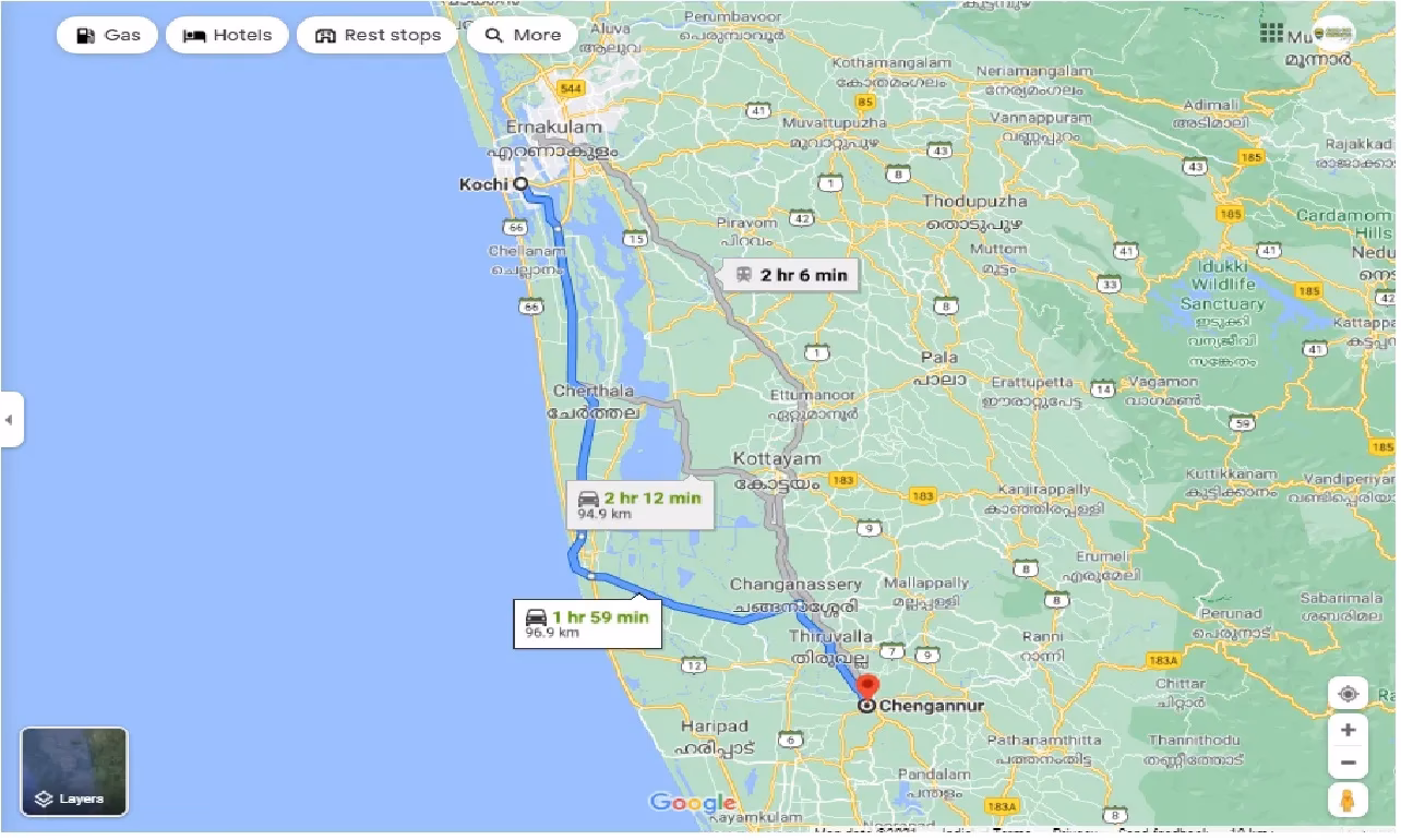 How to get from Kochi to Chengannur?