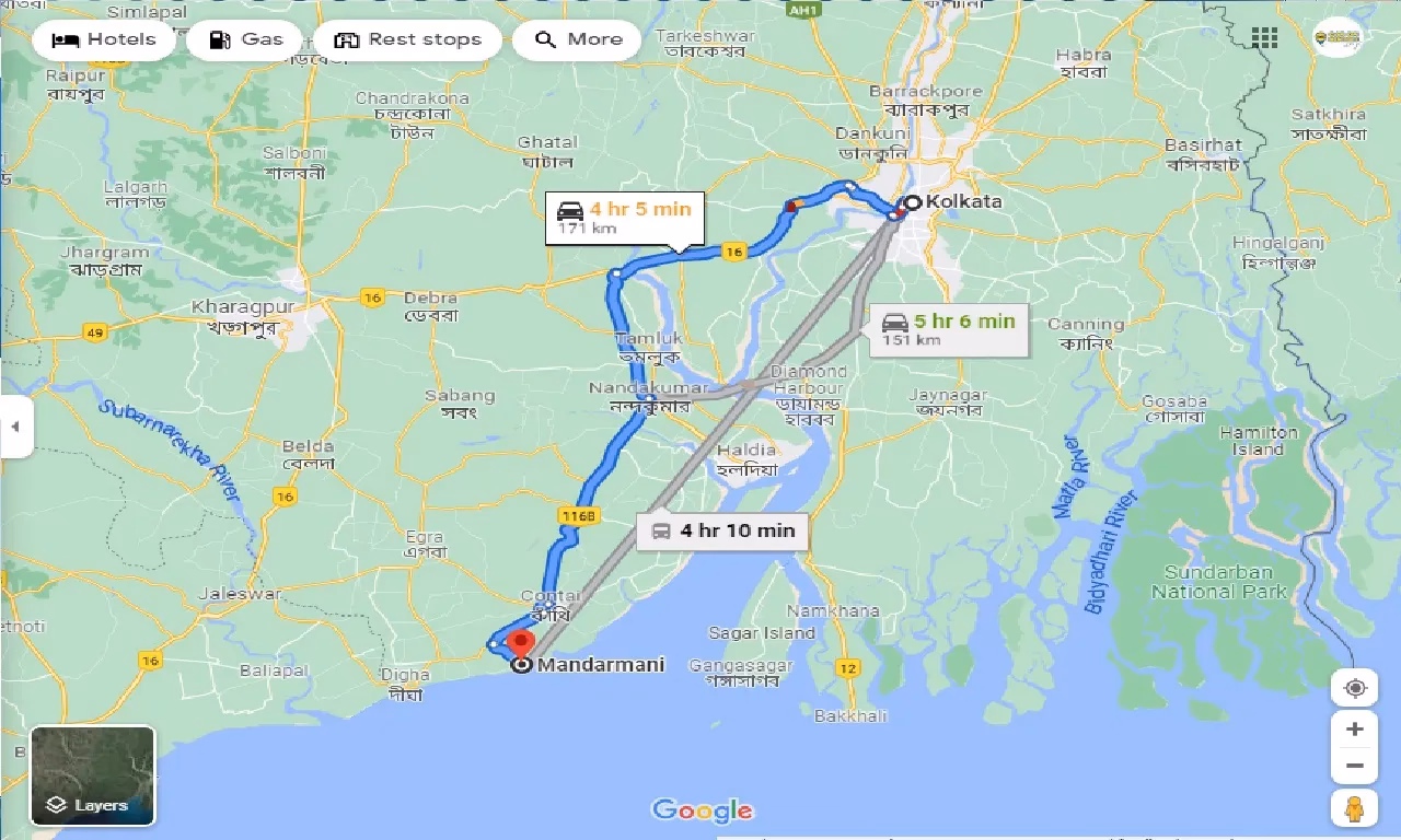 How much is a cab from Kolkata to Mandarmani?