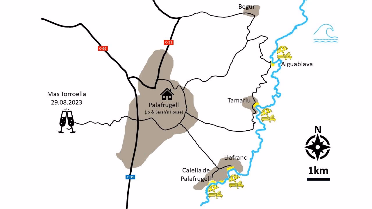 How far is Calella de Palafrugell from Llafranc?