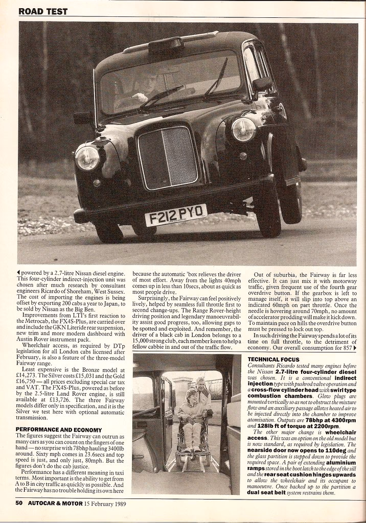 Do fairway taxis have a passenger seat?